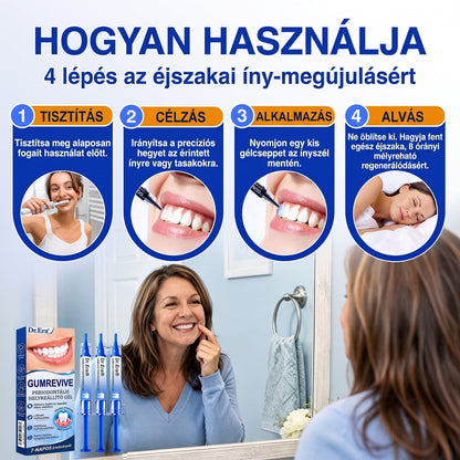 ⚪Dr.Era® GumRevive fogíny- és parodontális regeneráló gél — Célzott ápolás az ínyszélen lepedék, fogszuvasodás, fogágyproblémák, kellemetlen lehelet és meggyengült fogak esetén | Precízen alkalmazható, leöblítést nem igénylő szájápoló formula