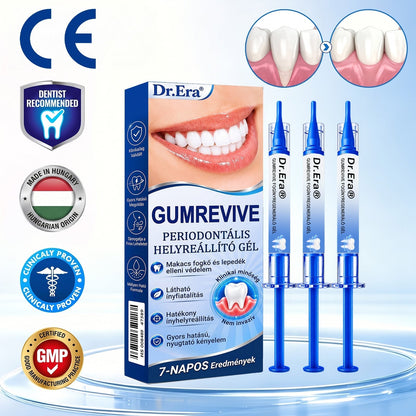 ⚪Dr.Era® GumRevive fogíny- és parodontális regeneráló gél — Célzott ápolás az ínyszélen lepedék, fogszuvasodás, fogágyproblémák, kellemetlen lehelet és meggyengült fogak esetén | Precízen alkalmazható, leöblítést nem igénylő szájápoló formula