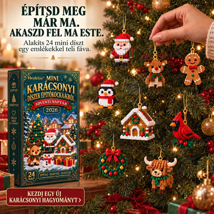 Healrize®🎈 Adventní kalendář s 24 vánočními mini ozdobami z kostiček