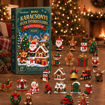 Healrize®🎈 Adventní kalendář s 24 vánočními mini ozdobami z kostiček