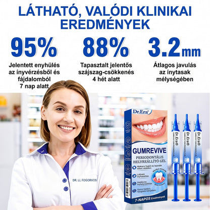 ⚪Dr.Era® GumRevive fogíny- és parodontális regeneráló gél — Célzott ápolás az ínyszélen lepedék, fogszuvasodás, fogágyproblémák, kellemetlen lehelet és meggyengült fogak esetén | Precízen alkalmazható, leöblítést nem igénylő szájápoló formula
